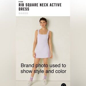 (NWT) Size Large VS PINK brand Rib Square Neck Active Dress